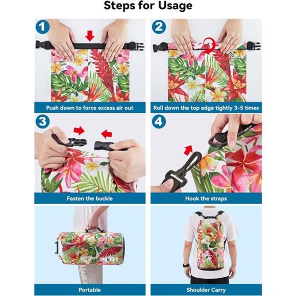 Waterproof Dry Bag for Women Men(Upgraded Version) 5L/10L/20L/30L/40L Roll Top main image 6